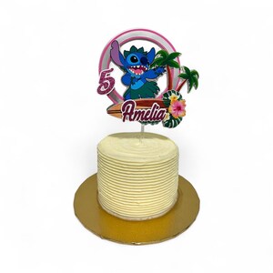 Stitch Aloha Cake Topper, Stitch Aloha Decorations, Stitch Aloha Supplies, Custom Birthday Topper image 3