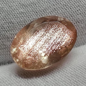 Amazing! Pink Sheen Oregon Sunstone Cut, 2.3 Cts (10.5x7x5.5mm) 100% Natural Pink Schiller Faceted Oval Shape Oregon Sunstone Gemstone Jewel