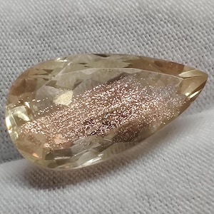 Pink Dot Flash Oregon Sunstone Cut, 5.3 Cts (16x8.5x7mm) 100% Natural Pink Schiller  Pear Shape Oregon Gemstone for Making Ring Jewelry