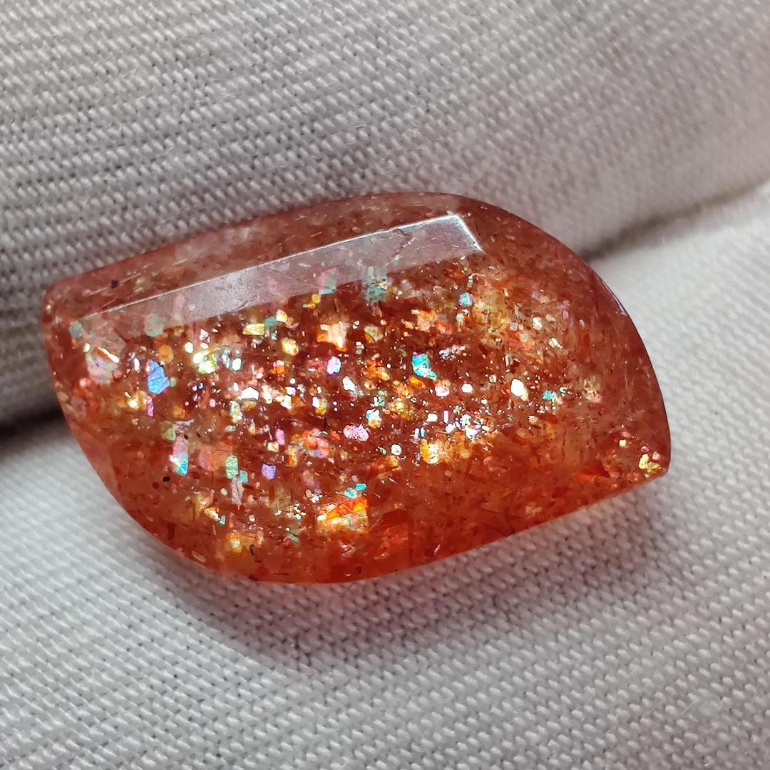 Fiery Orange Sunstone Gemstone 7.9 Ct, Sparkling OOAK Ring Stone ...