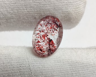 Rare! Bloodshot Oval shape !.SUPER SEVEN.! With Amazing 7 Crystals Healing Stone, 4.2 Cts (14x9.5x5mm) Natural Seven Chakra Melody Stone