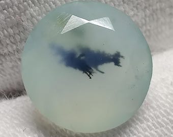 Natuurlijke Peruaanse opaalsnede, 1,2 kts (8,5 x 8,5 x 4 mm) ronde vorm met dendritische insluitsels losse Andes-opaal losse edelsteen voor het maken van ringsieraden