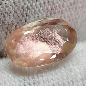 4pcs Natural Oregon Sunstone Cut, 3.9 Cts (7.5x4.5mm-9x5mm) 100% Natural Pink Schiller Faceted Oval Shape Oregon Sunstone for Ring Jewelry