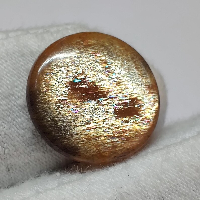 Fire Sunstone 4pcs Golden Fire Sunstone Cabochon, 17 Cts (11.5x10.5mm-16x13mm) 100% ...