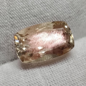 Natural Sparkling Oregon Sunstone, 2.4 Cts (10x6x5.5mm) 100% Natural Pink Schiller Faceted Cushion Shape Oregon Sunstone for Ring Jewelry