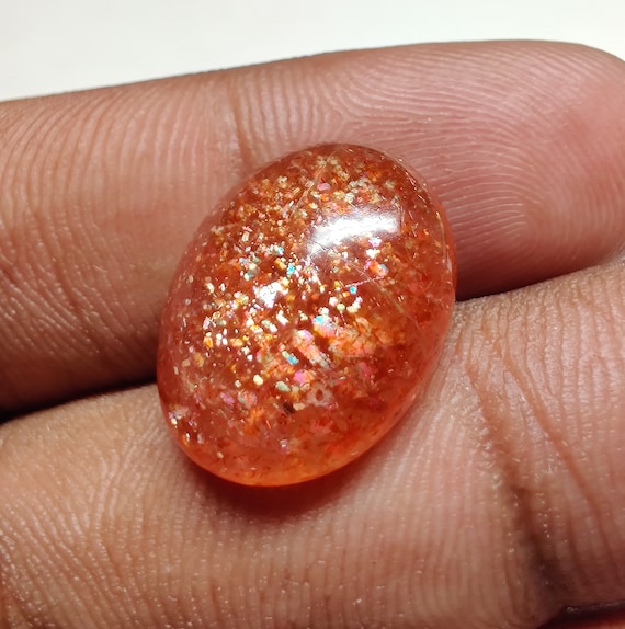Natural Sunstone Oval Shape Cabochon Gemstone AAA Quality Amazing Flashy Fire Sunstone Cabs Gemstone For Making Spectacular Jewelry