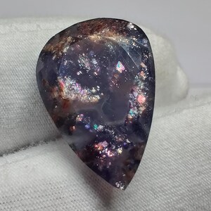Galaxy Iolite Sunstone, 13.4ct Pear Shape with Sparkling Fire, Natural Vision Stone for Statement Pendant, OOAK Jewelry Gemstone for Jewelry image 7