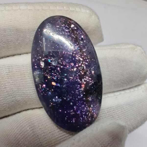 Oval shape iolite sunstone, Multi Colour Bloodshot iolite gemstone for Jewelry | 49 Cts (41.5x24x6mm) Top Quality iolite sunstone Jewelry