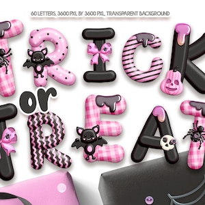 Halloween alphabet, Doodle letters clipart, Halloween alphabet , Digital download.