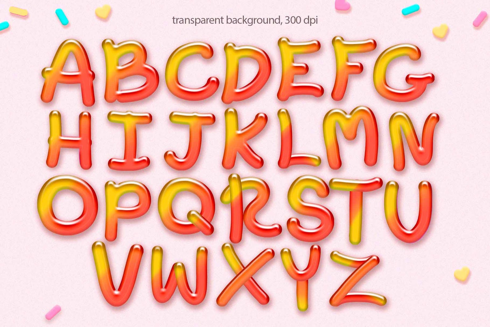 Candyland Letters Clipart Gummy Bear Alphabet Sweet and - Etsy