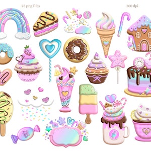 Candyland clipart, candy and sweets clipart, Digital download.