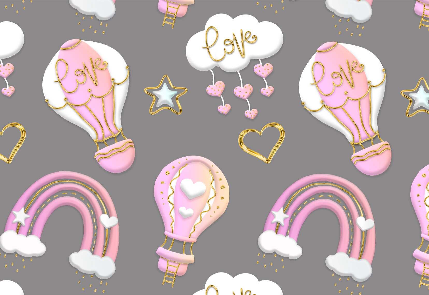 Hot Air Balloon Clipart Pink Hot Air Balloons Png Digital - Etsy