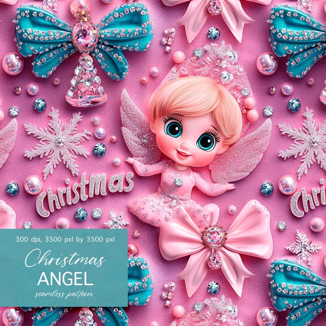 Angel Christmas Print Pattern Backpack