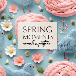 Modello senza cuciture primaverile, documenti digitali floreali, DOWNLOAD DIGITALE