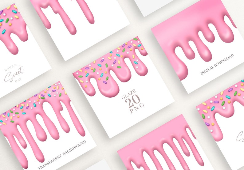 Ice Cream Drip Png Sprinkles Clipart Bakery Clipart Etsy