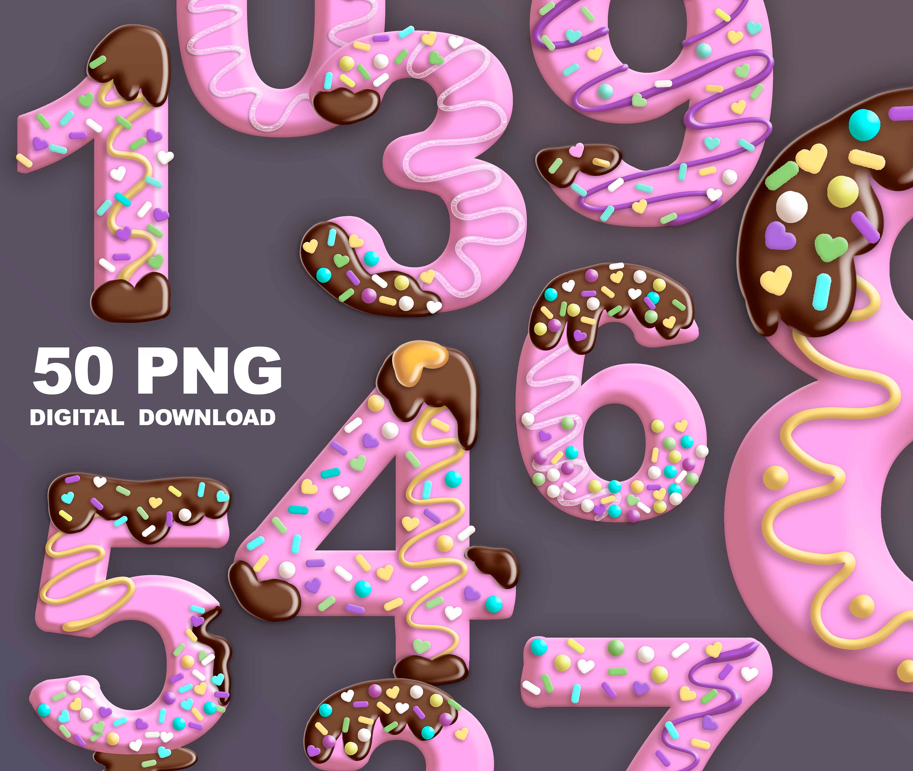 Sweet Numbers Clipart, Sprinkles Clip Art, Dripping Frosting Font ...