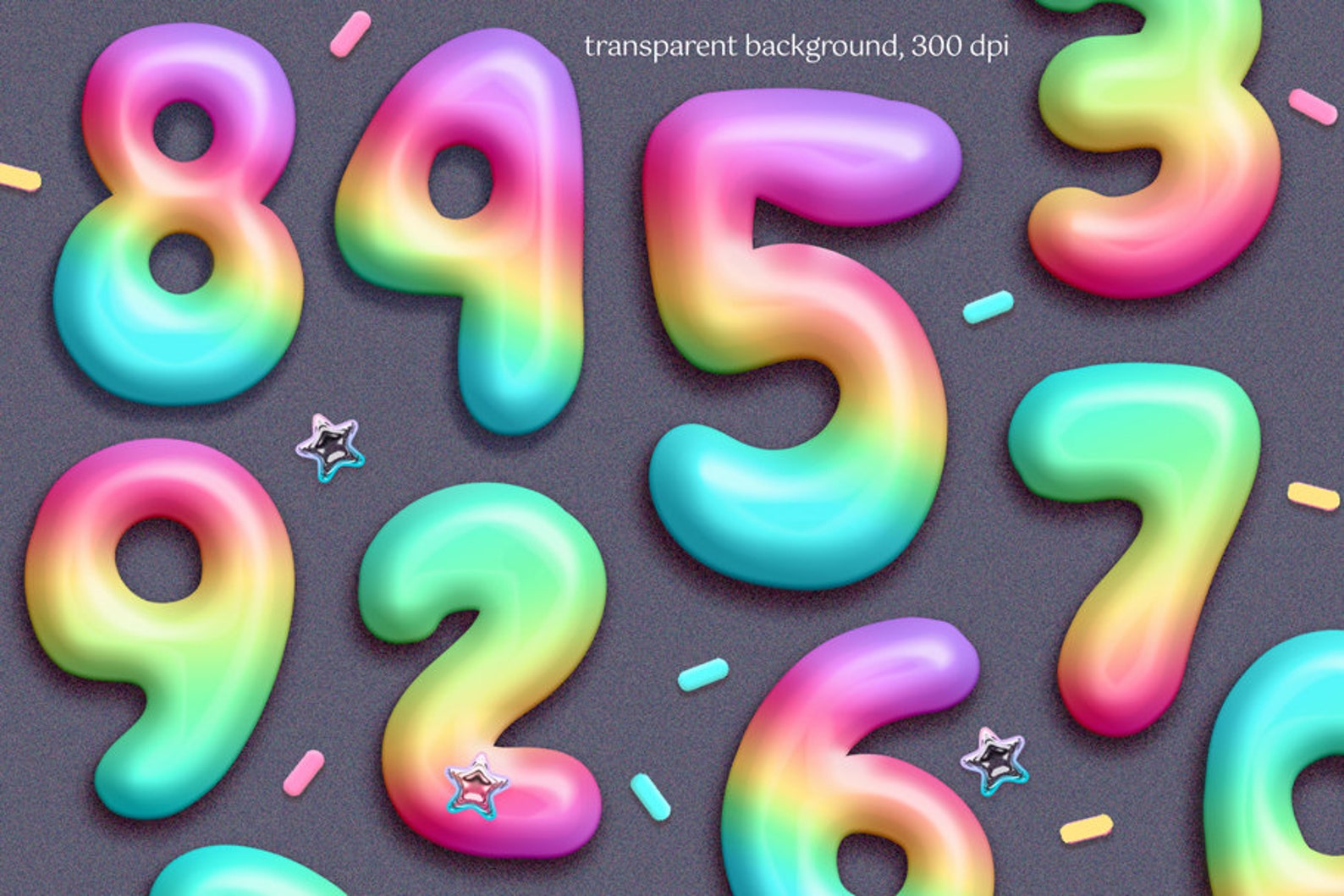 Rainbow Letters and Numbers, Sweet Numbers Png, DIGITAL DOWNLOAD - Etsy