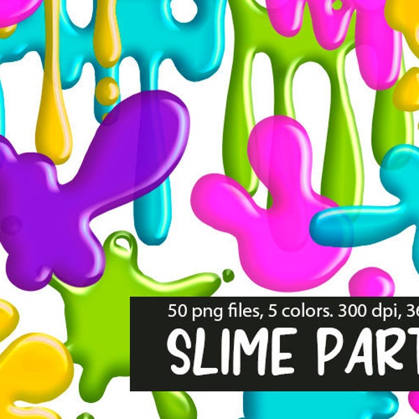 Slime clipart, paint splat clipart, dripping slime png, DIGITAL DOWNLOAD