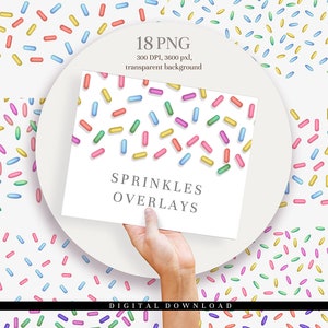 Sprinkles clipart, sprinkle overlay clip art, donut sprinkle border png, candy confetti clipart, DIGITAL DOWNLOAD