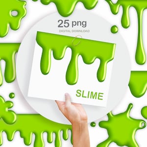 Slime clipart, border clipart, slime drip png, green slime dripping clip art, border overlays, DIGITAL DOWNLOAD