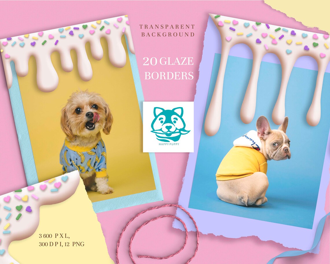 Ice Cream Drip Png Sprinkles Clipart White Dripping Border Etsy