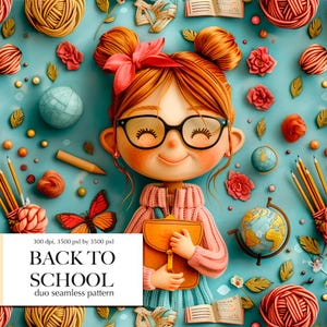 Zurück in der Schule Muster, Lehrer digitales Papier, DIGITAL DOWNLOAD