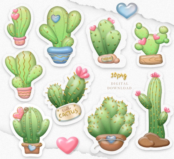 Cactus Png, Cute Cactus Clipart, Succulent Clip Art, Digital Download. -   Canada