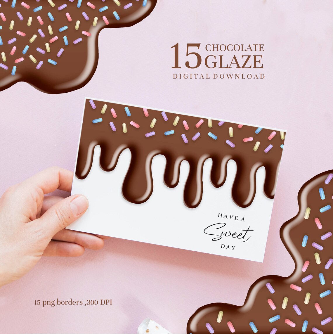 Chocolate clipart dripping chocolate png sprinkles clip art Etsy