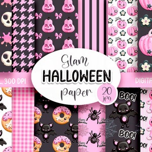 Halloween digitales Papier, Kawaii Halloween Clipart, digitaler Download.