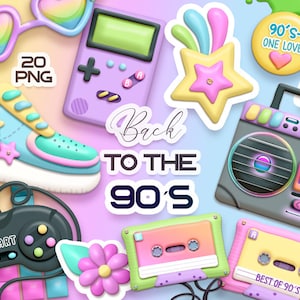 90 s png, clipart des années 90, téléchargement numérique.