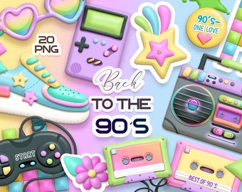 90s png, 90s clip art, Digital download.