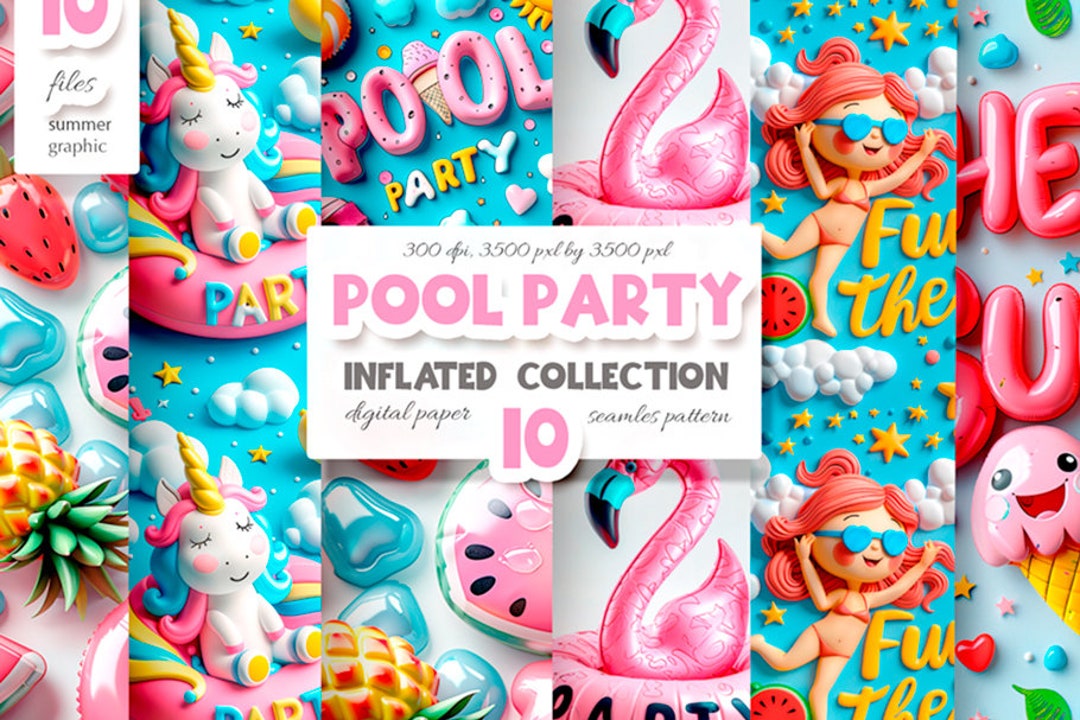 Pool Party Digital Paper: Summer Seamless Pattern (INSTANT DOWNLOAD) - Etsy
