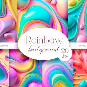 Regenboogachtergrond, Pastel digitaal papier, verfdruppelachtergrond, Digitale download.
