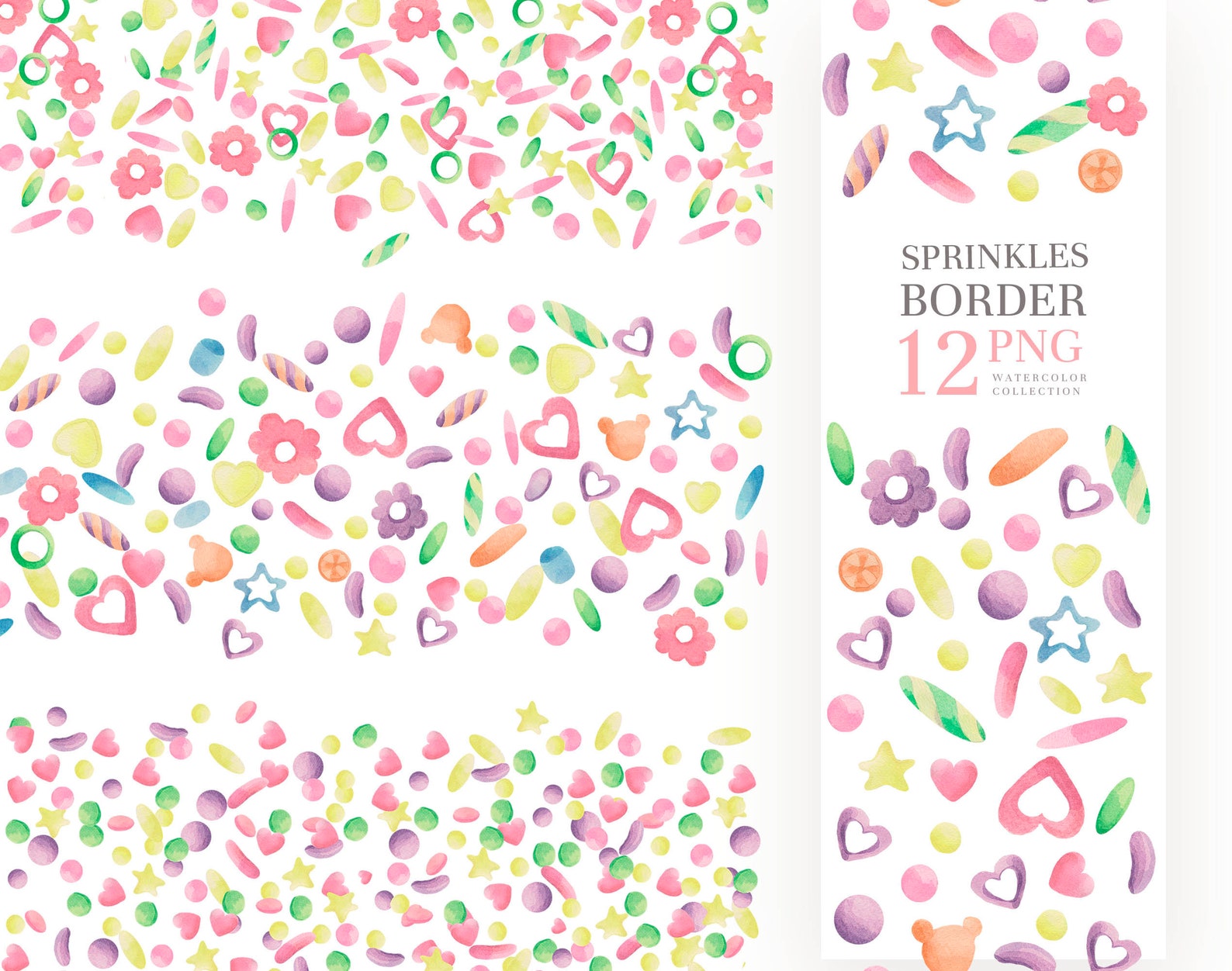 Sprinkles border printable clipartBaking clip art sprinkle Etsy