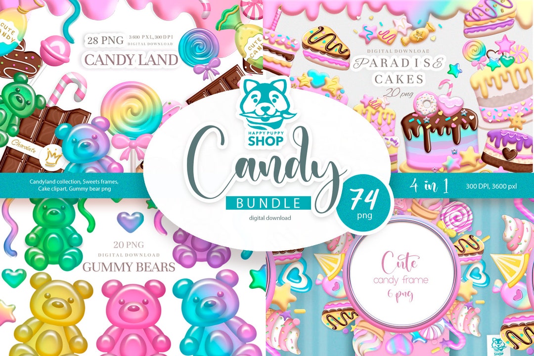 Candyland Bundle, Candyland Clipart, Sweets Png, Digital Download. Etsy