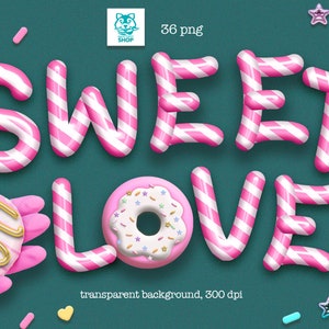 Candyland Buchstaben, Zuckerstange png, DIGITAL DOWNLOAD