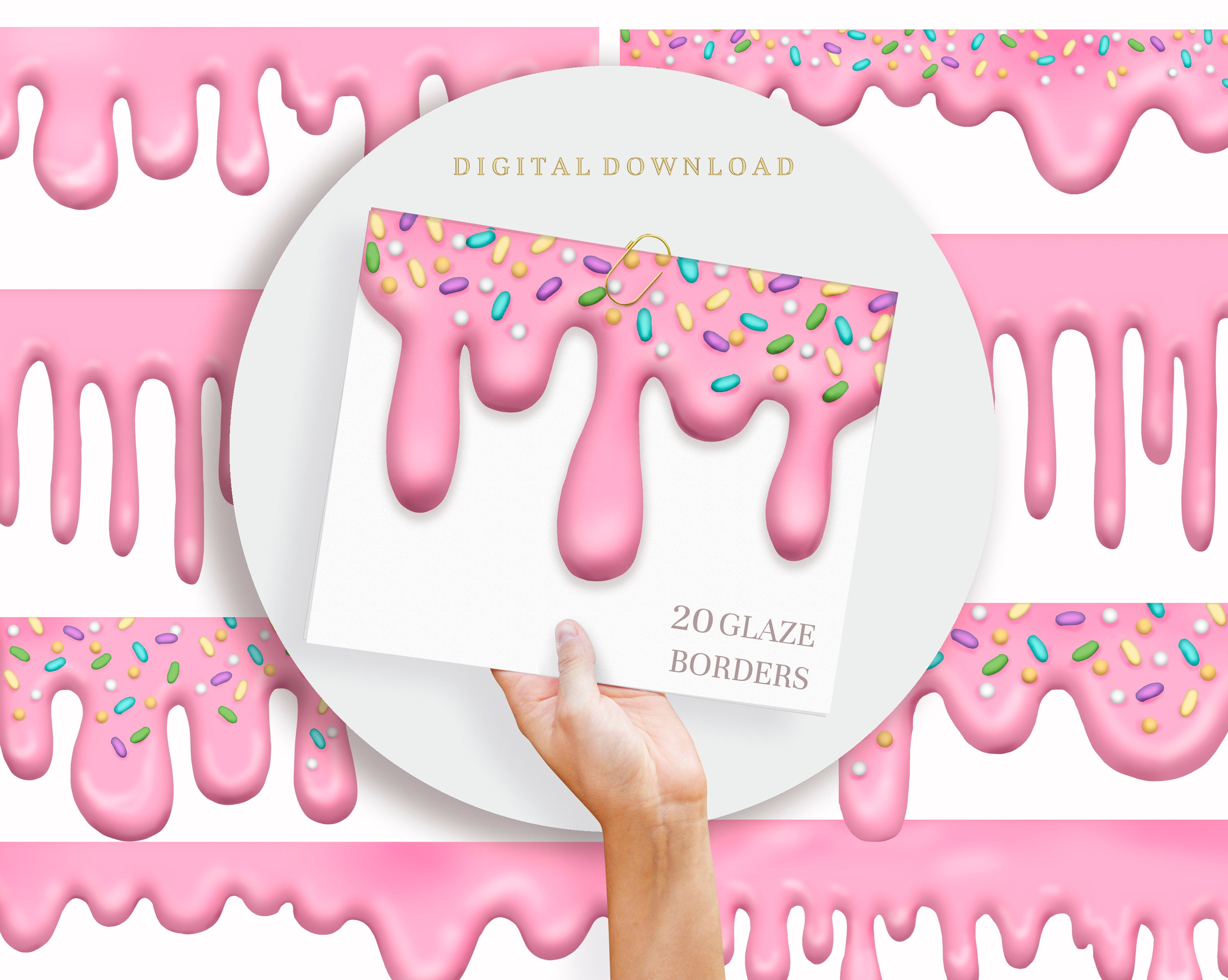 Ice Cream Drip Png Sprinkles Clipart Bakery Clipart Etsy UK