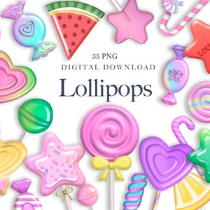 Lollipop clipart, candy land clipart, swirl lollipops png, DIGITAL DOWNLOAD