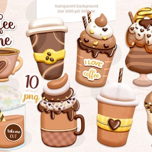 Coffee clipart, coffee png, coffee cup  clipart, Cap of Coffee, Digital download.