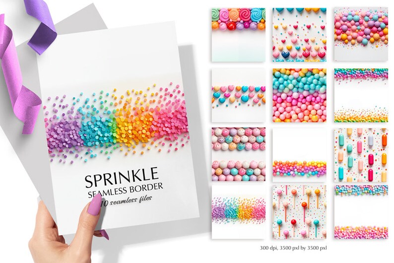 Sprinkles Clipart, Seamless Sprinkle Border, Sprinkles Background ...