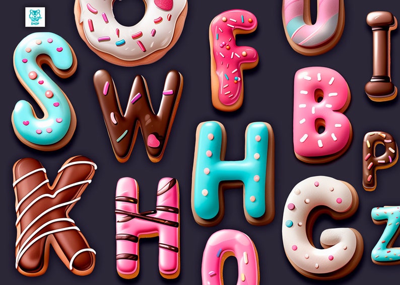 Sweets With Letters Candyland Letters Clipart, Sweet Alphabet Png, DIGITAL DOWNLOAD - Etsy
