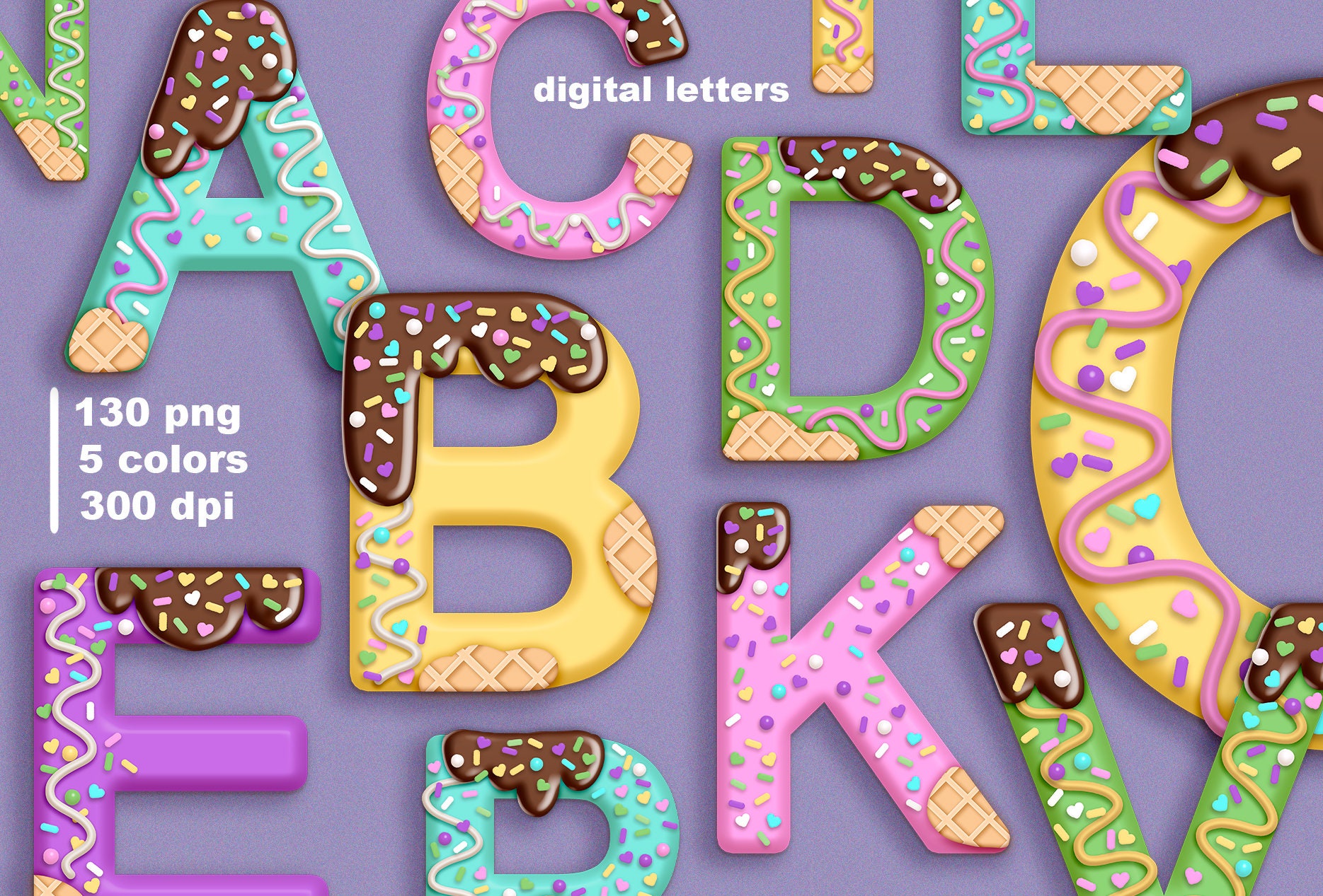 Candy Land Letters Sweet Alphabet Donut Letters Clipart Clip Etsy
