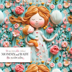 Mama und Baby Muster, DIGITAL DOWNLOAD
