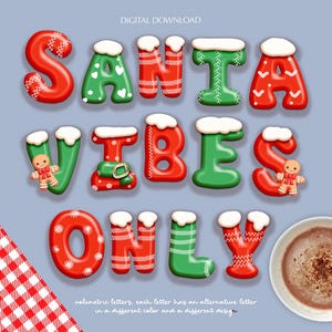 Weihnachten 3D Cartoon Buchstaben, süße Weihnachtsbuchstaben, DIGITAL DOWNLOAD