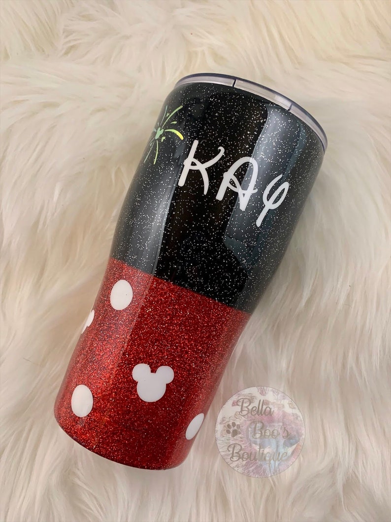 Disney Mickey Mouse Glitter Tumbler Disney Castle with | Etsy