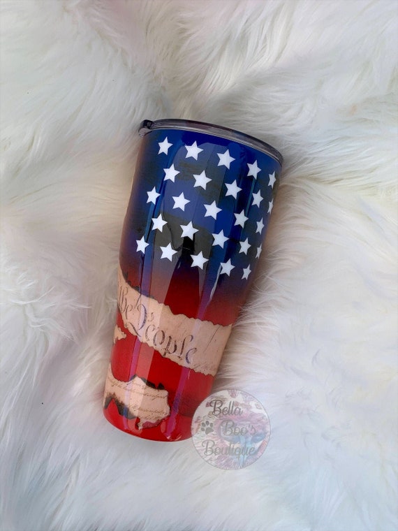 We the people tumbler  the preamble cup tumbler  constitution tumbler cup  men\u2019s cup  patriot  USA  country  American flag  badge