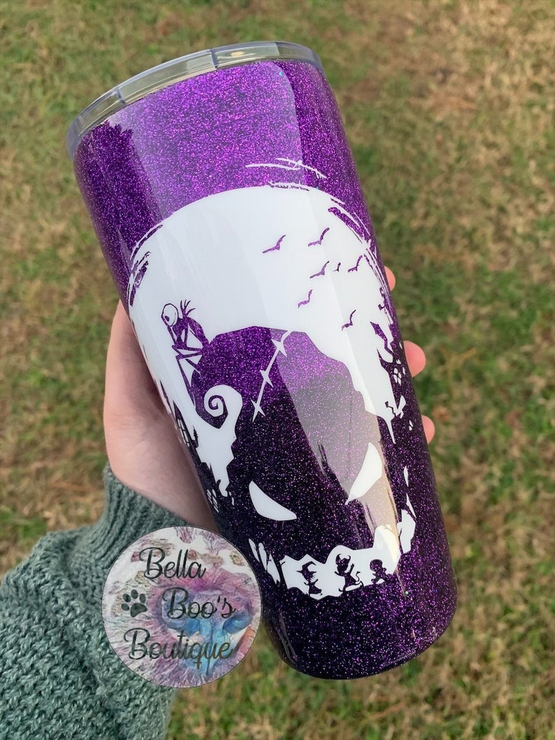 Customized Nightmare Before Christmas Purple Tumbler Koozie Etsy