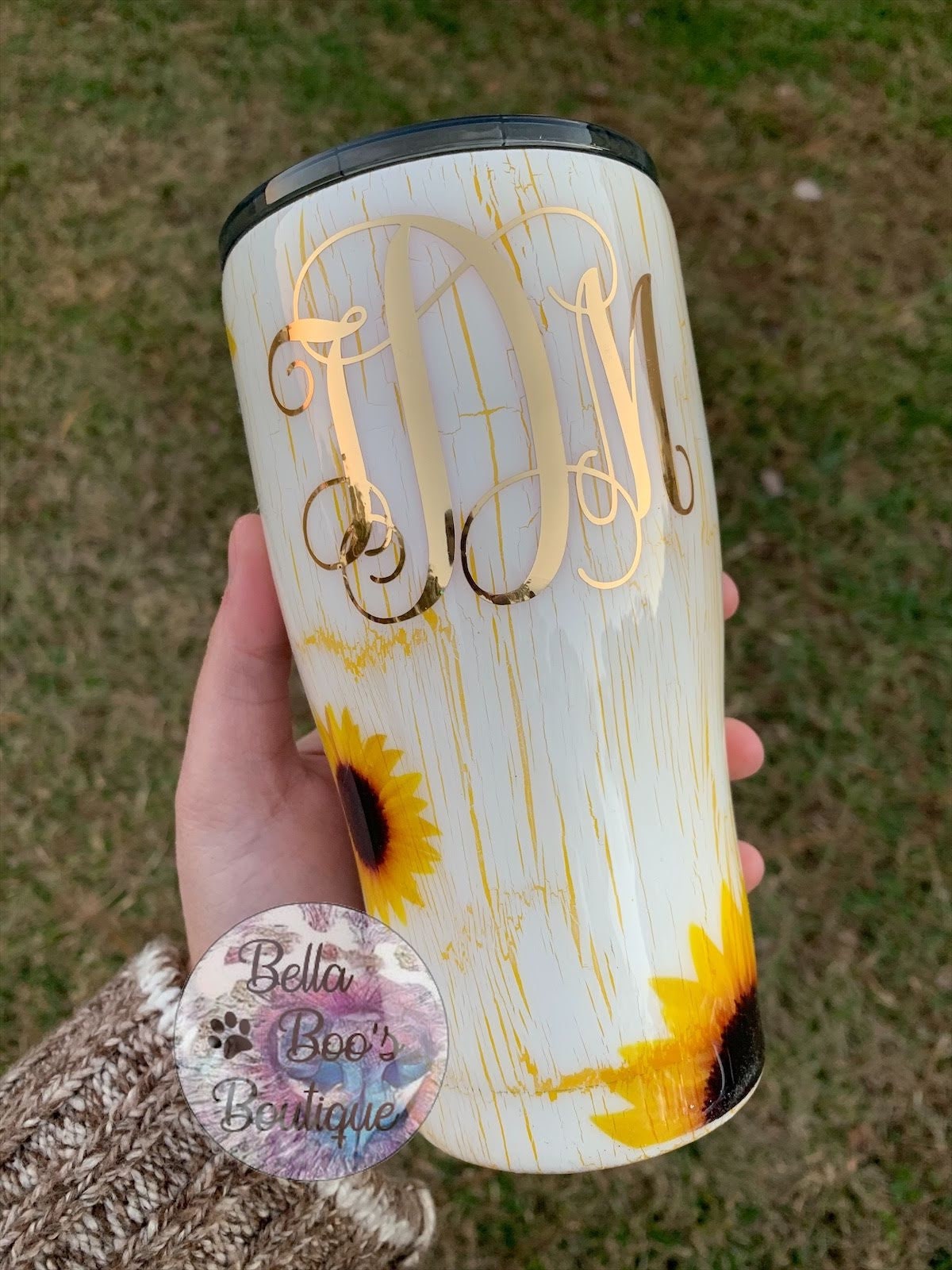 Sunflower Crackle Epoxy Tumbler Koozie 20 Oz Tumbler 30 Oz Etsy