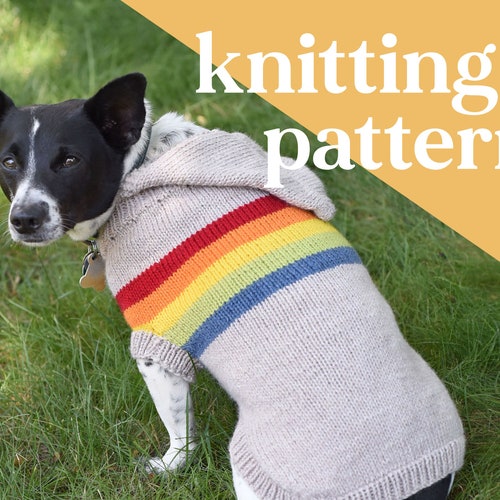 Rainbow Dog Sweater Knitting Pattern Dog Sweater Pattern Etsy Canada
