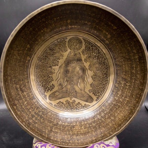 18 inches large mantra singing bowls - meditation bowl- sound healing bowl-handmade in Nepal